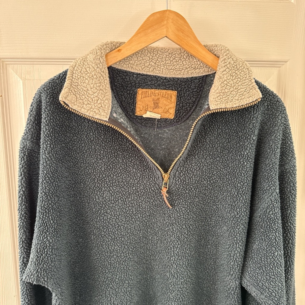 Gray Zip Up Sweater with Plush Collar
